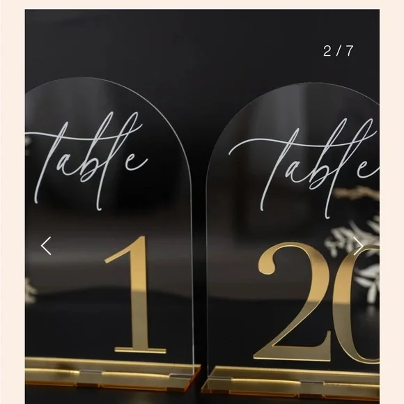 Gold Acrylic Number Sign 20 count - Picture 12 of 14